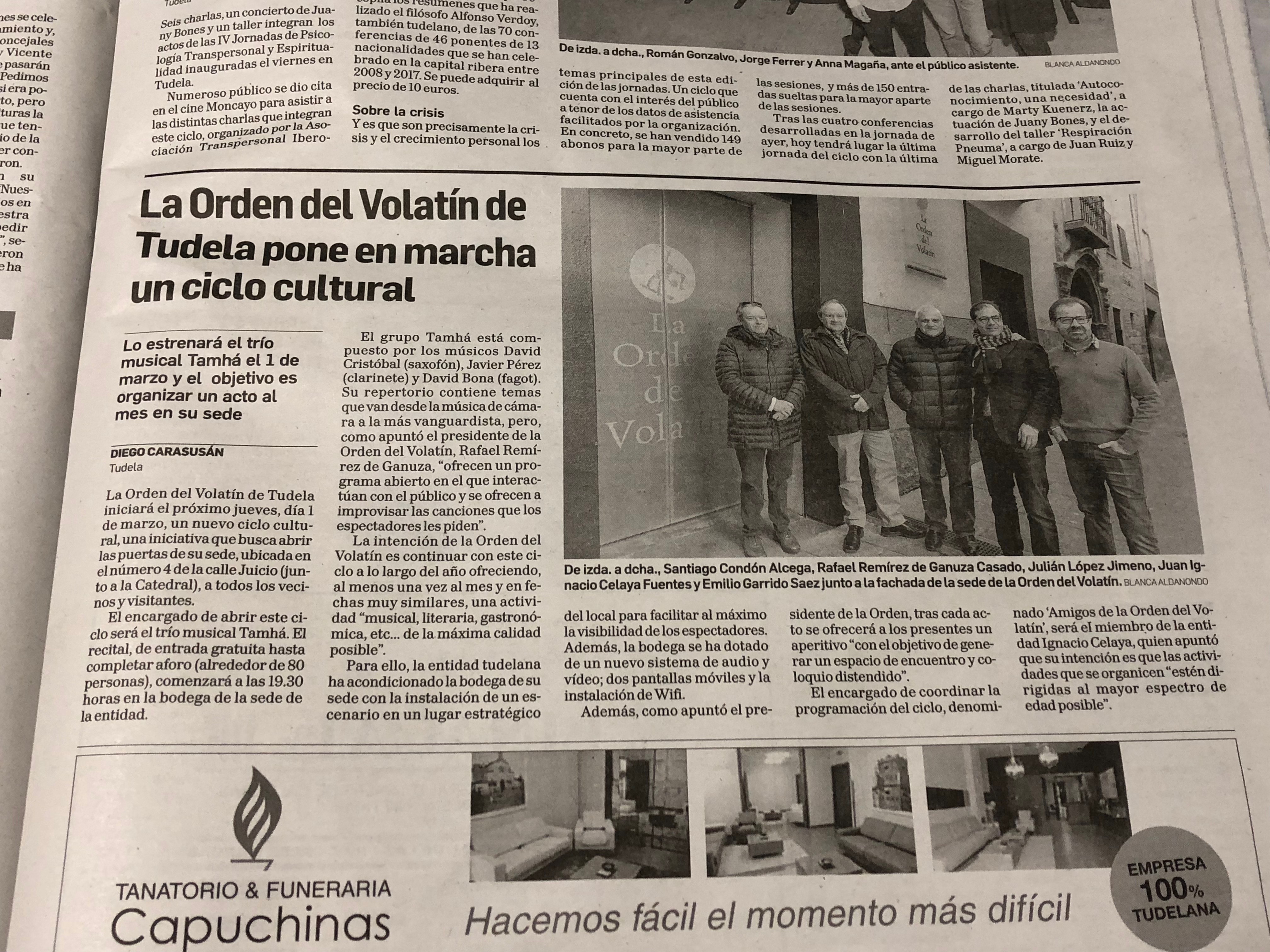 Ciclo cultural «Amigos de la Orden del Volatín»